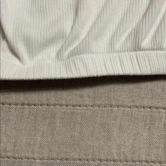 Evereve Women’s Paige Draped Ribbed White Large Long Sleeve Top Lagenlook Quiet - Picture 5 of 13